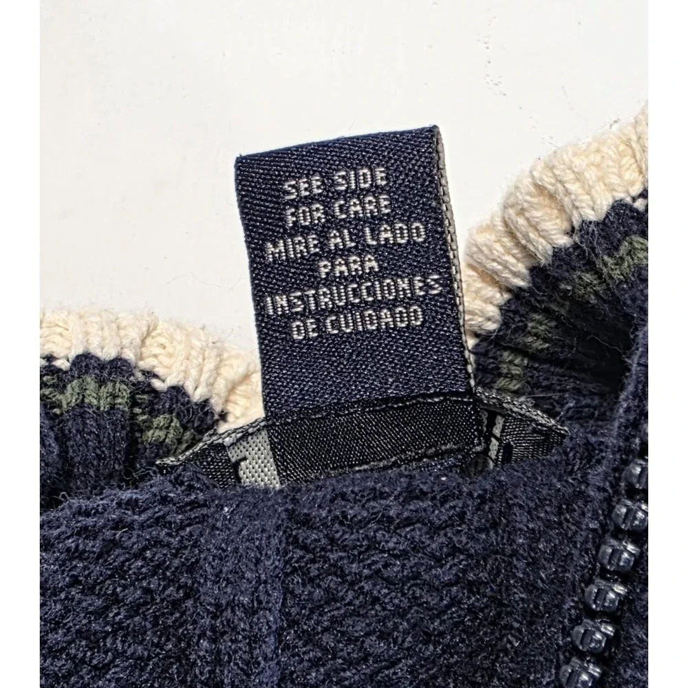 Vintage The Children's Place Sweater Kids 4T Green Navy Stripe Knit Pullover‎
